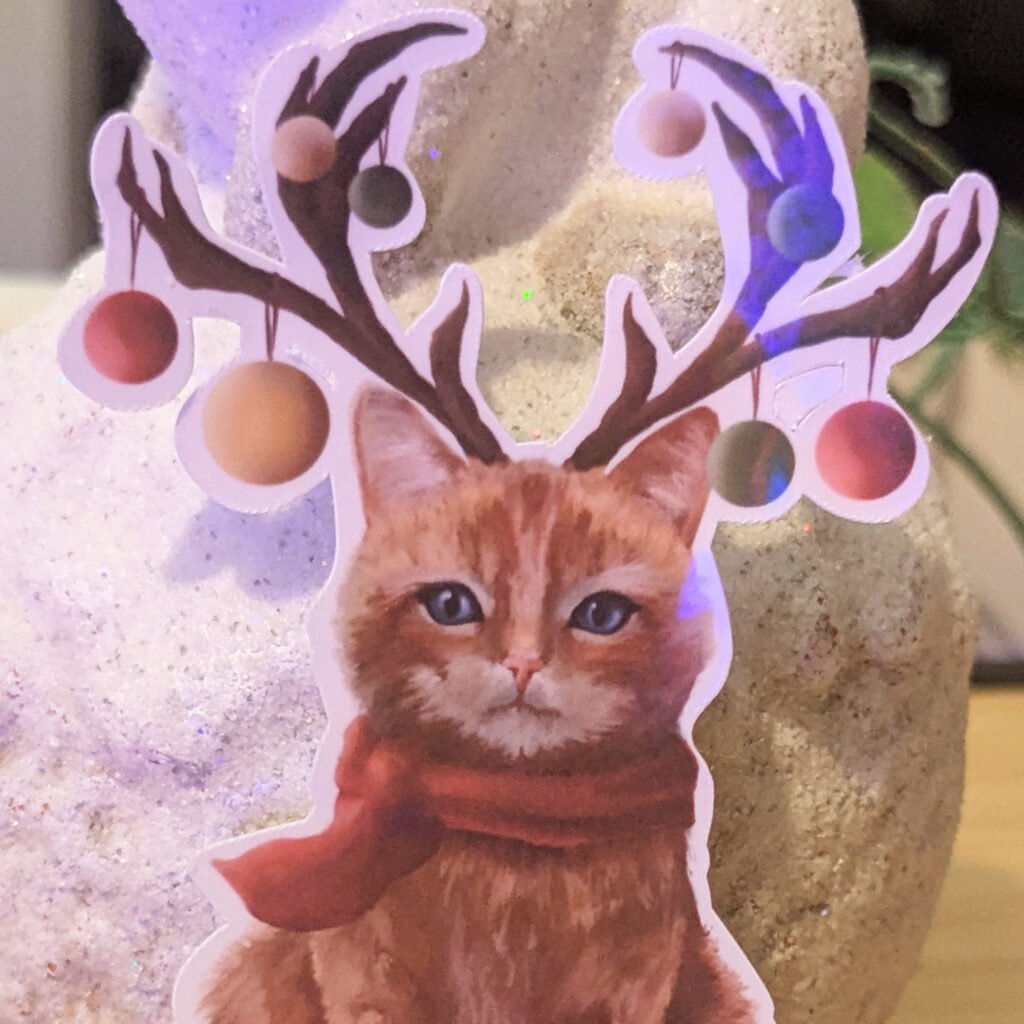 Sticker Merry Catmas (version renne)