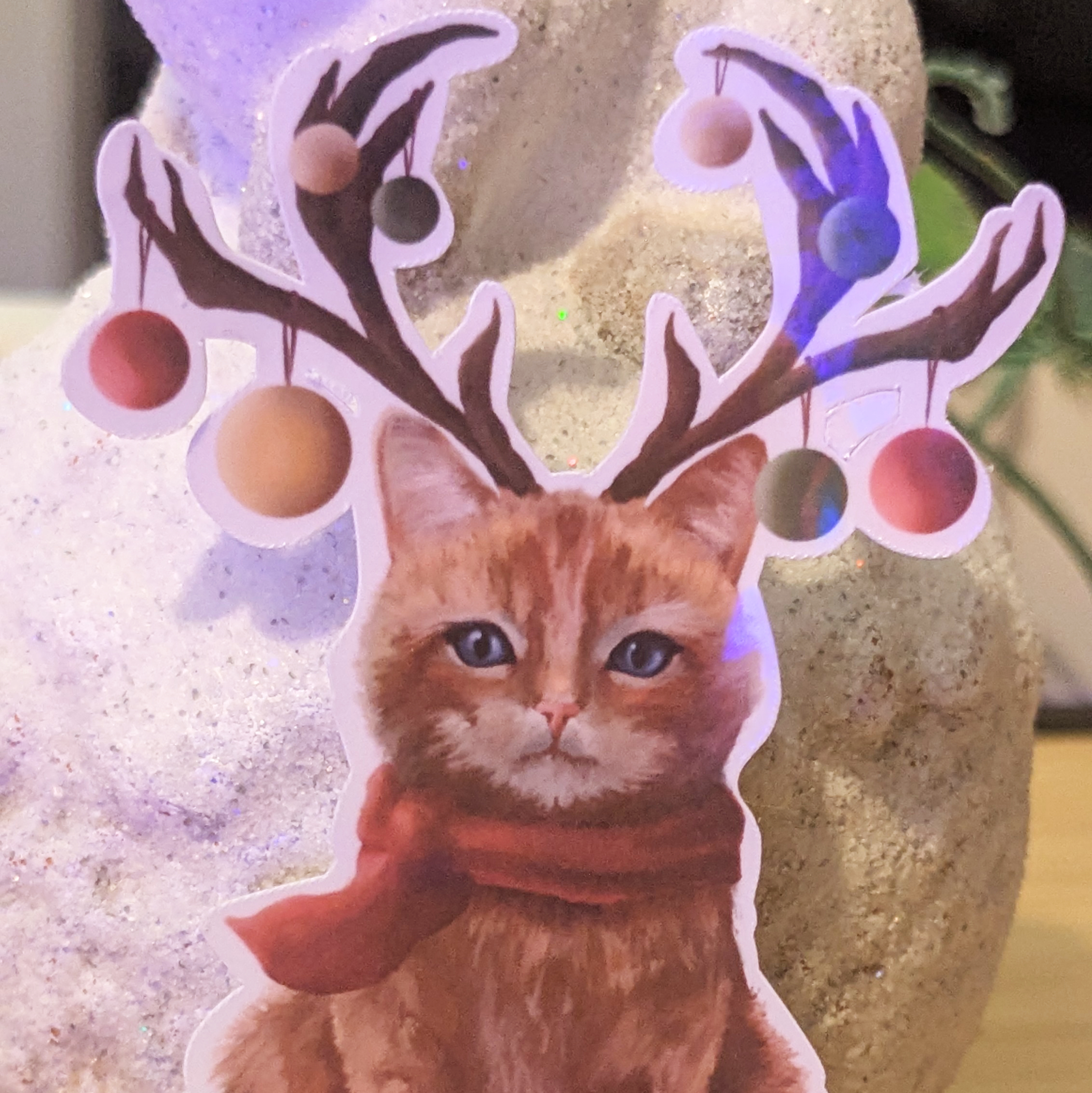 Sticker Merry Catmas (version renne)