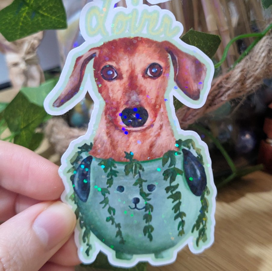 Sticker Plant Lover (version woof)